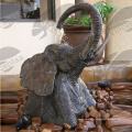 Haute qualité extérieure décoration de jardin grande taille bronze éléphant sculpture